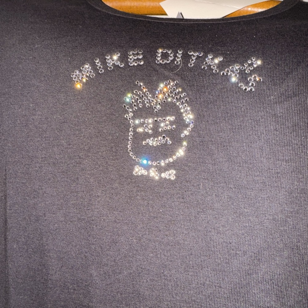 Mike Ditka’s Size XL Slim cut tee shirt - ladies with crystals. NWT.